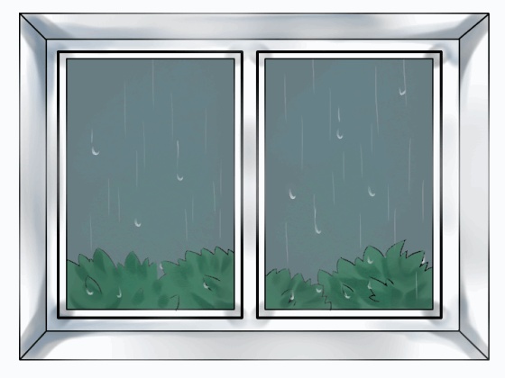 雨が降る窓【Gif】