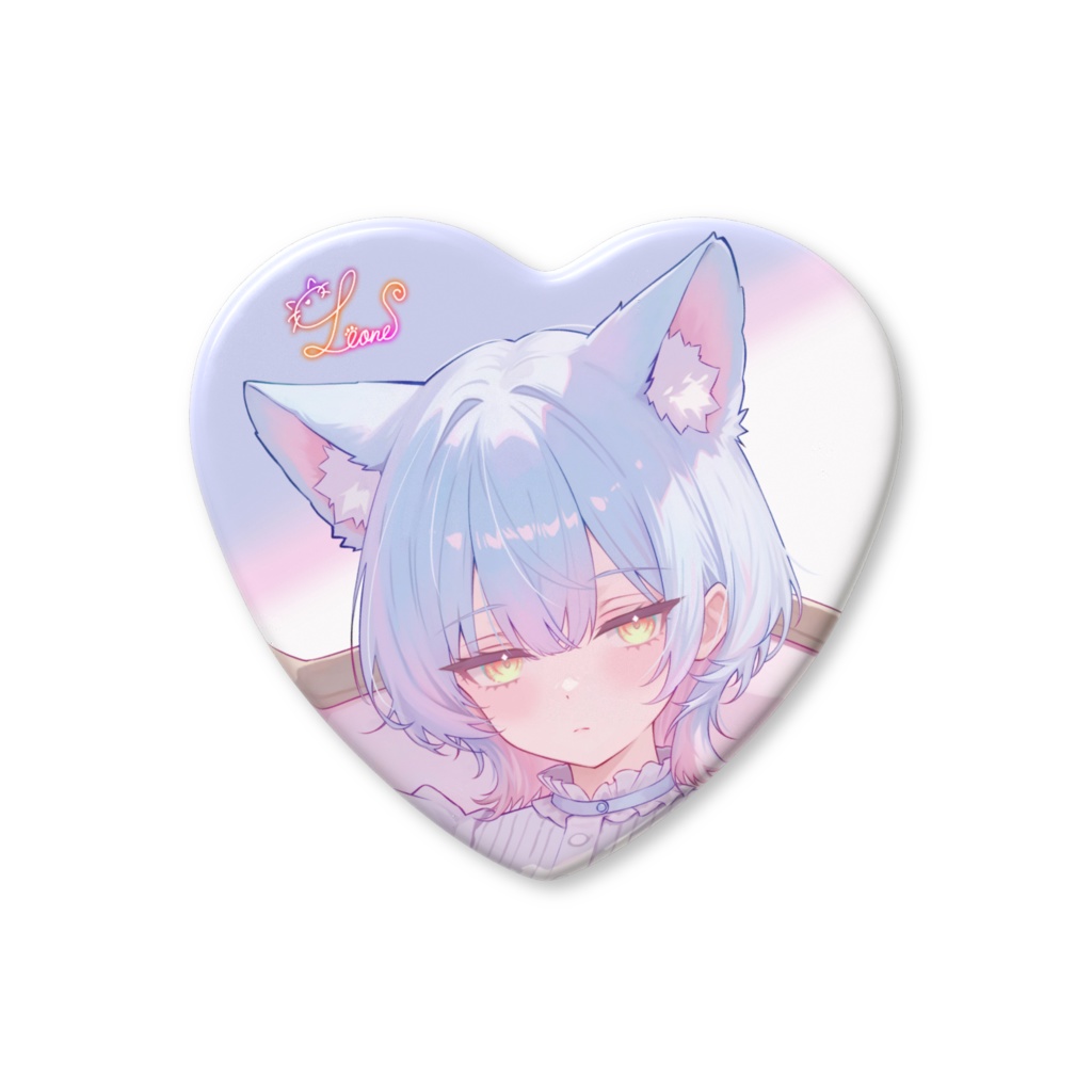 【OC】バイオニックエンジェル・ウルフ ハート缶バッジ