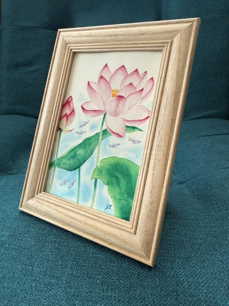 蓮とネオンテトラ