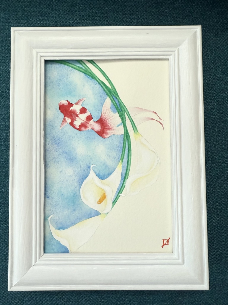 カラーと金魚