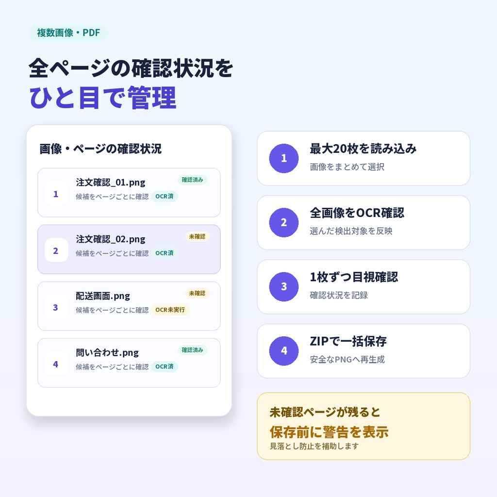 共有前プライバシークリーナーPro|画像・PDF・文章・CSVの個人情報をPC内で黒塗り・匿名化