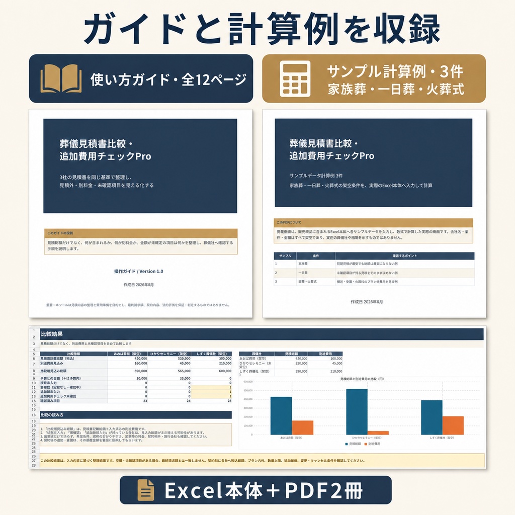 葬儀見積書比較・追加費用チェックPro