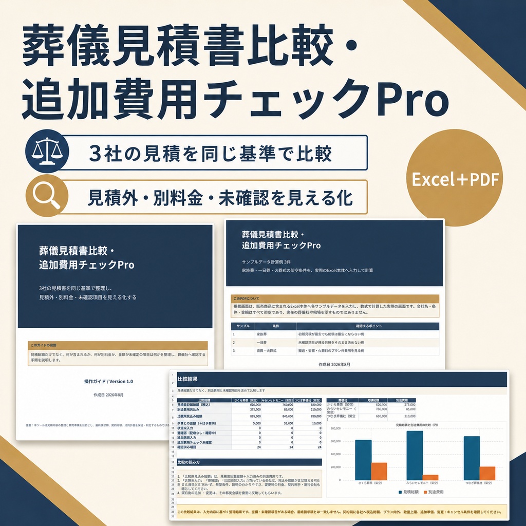 葬儀見積書比較・追加費用チェックPro