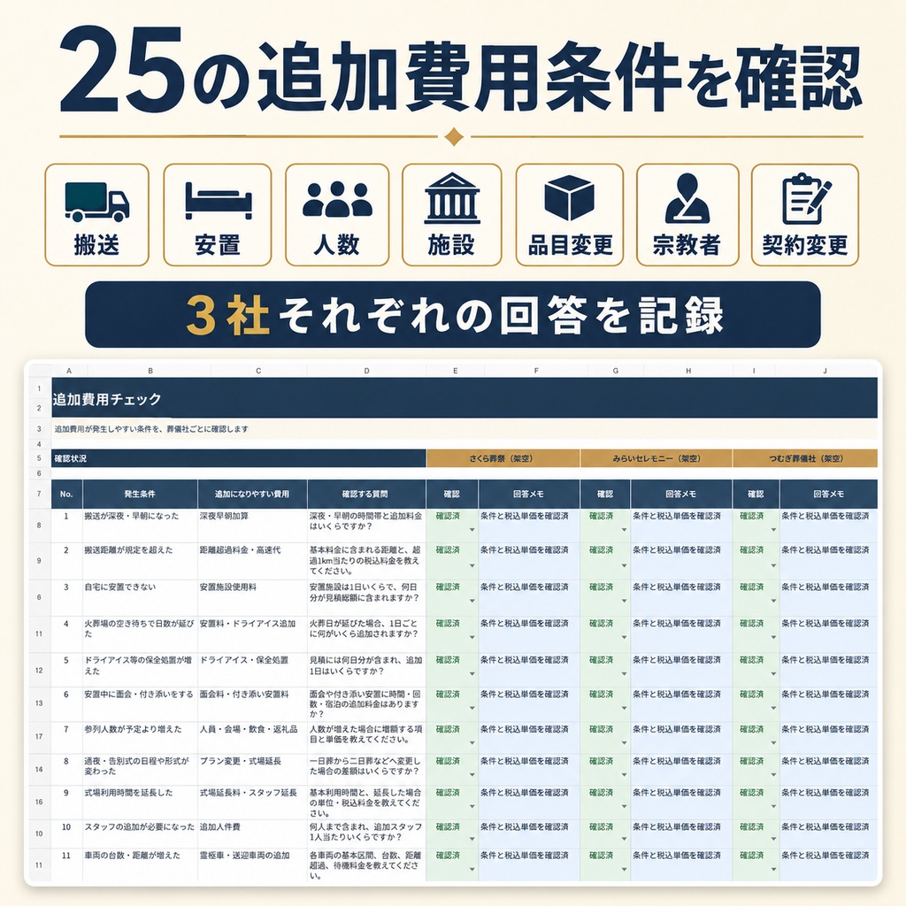 葬儀見積書比較・追加費用チェックPro