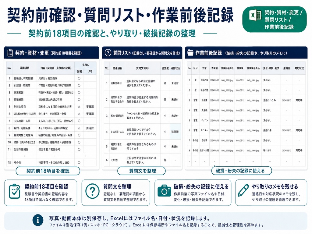 引越し見積書比較・追加料金チェックPro