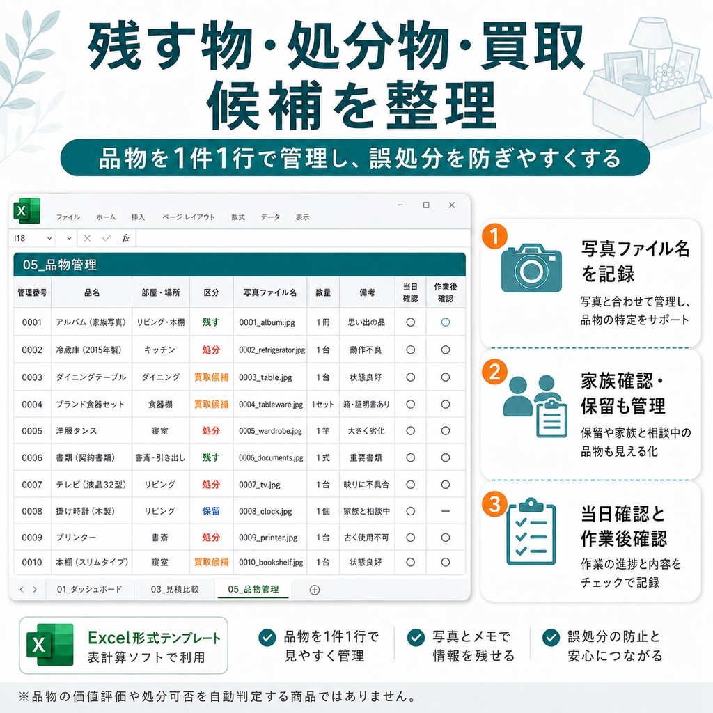 遺品整理・不用品回収見積比較Pro|3社比較・残す物・買取・追加料金チェック