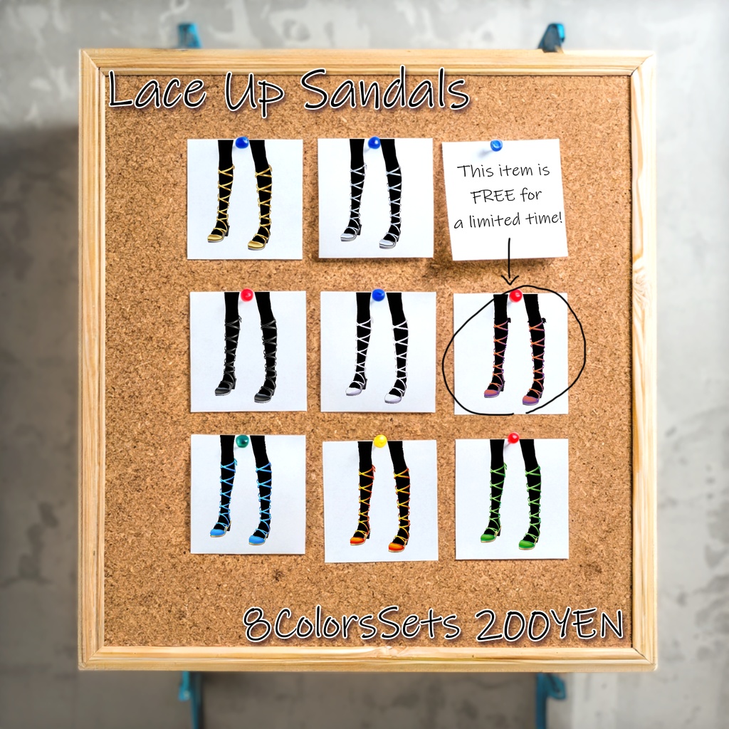 [VRoid]Lace Up Sandals (8Colors) レースアップサンダル（８色）★無料版あり