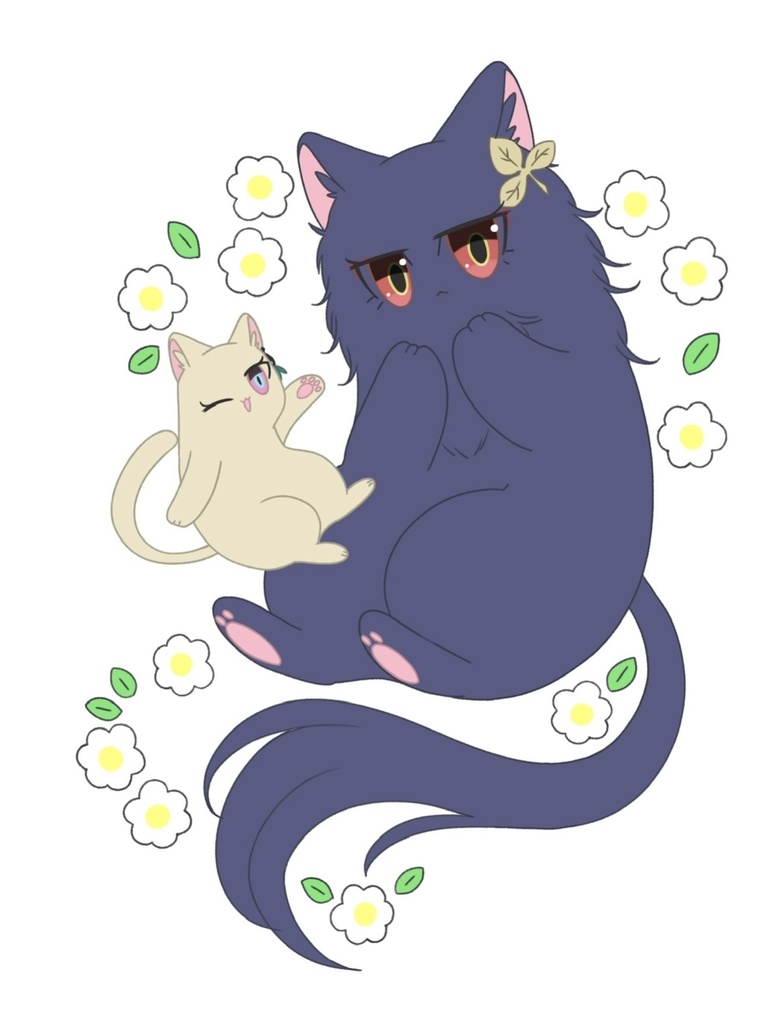 ねこちゃん木製キーホルダー