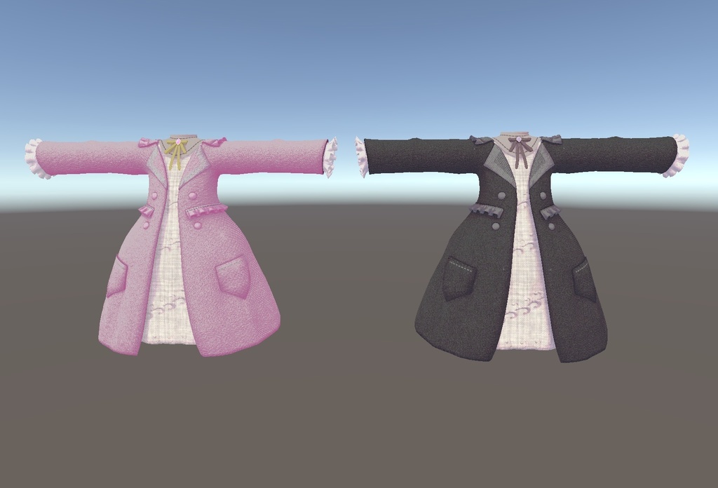 【まめひなた】トレンチコートとワンピース