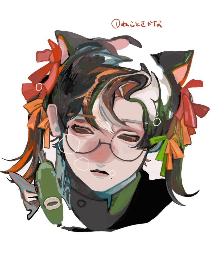 〇耐水ステッカー〇めがねケモっ子