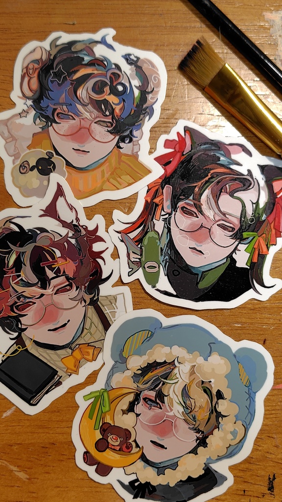 〇耐水ステッカー〇めがねケモっ子