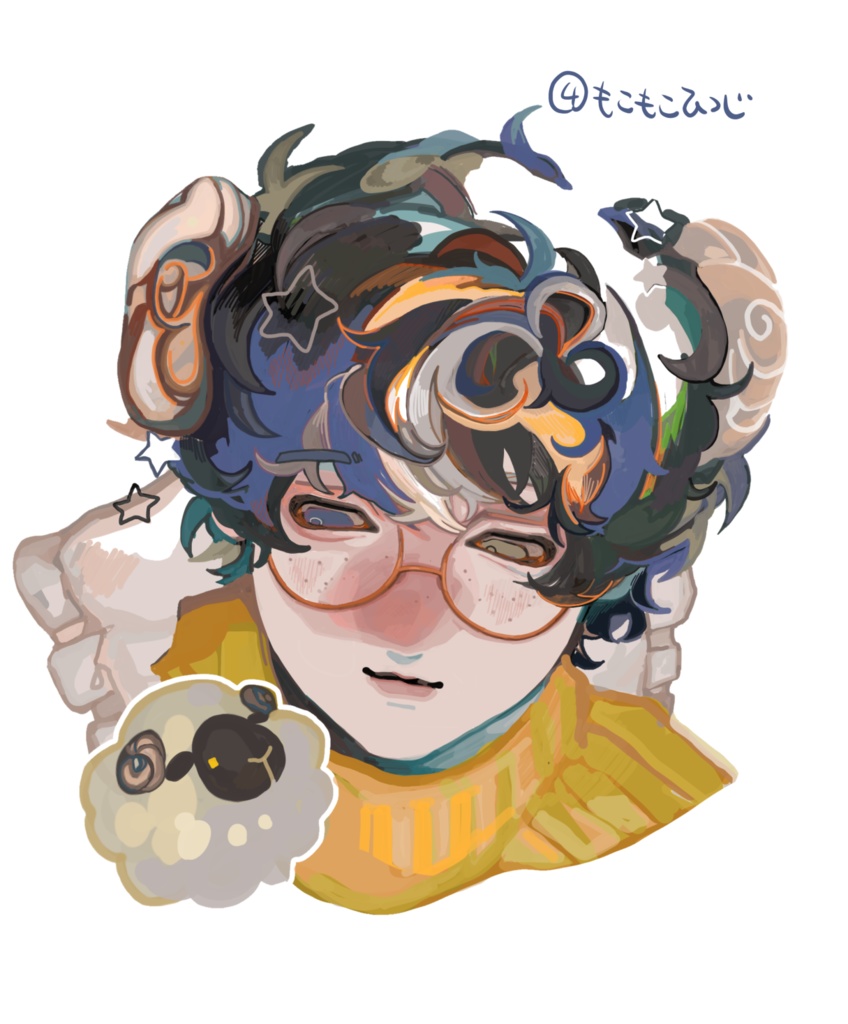 〇耐水ステッカー〇めがねケモっ子