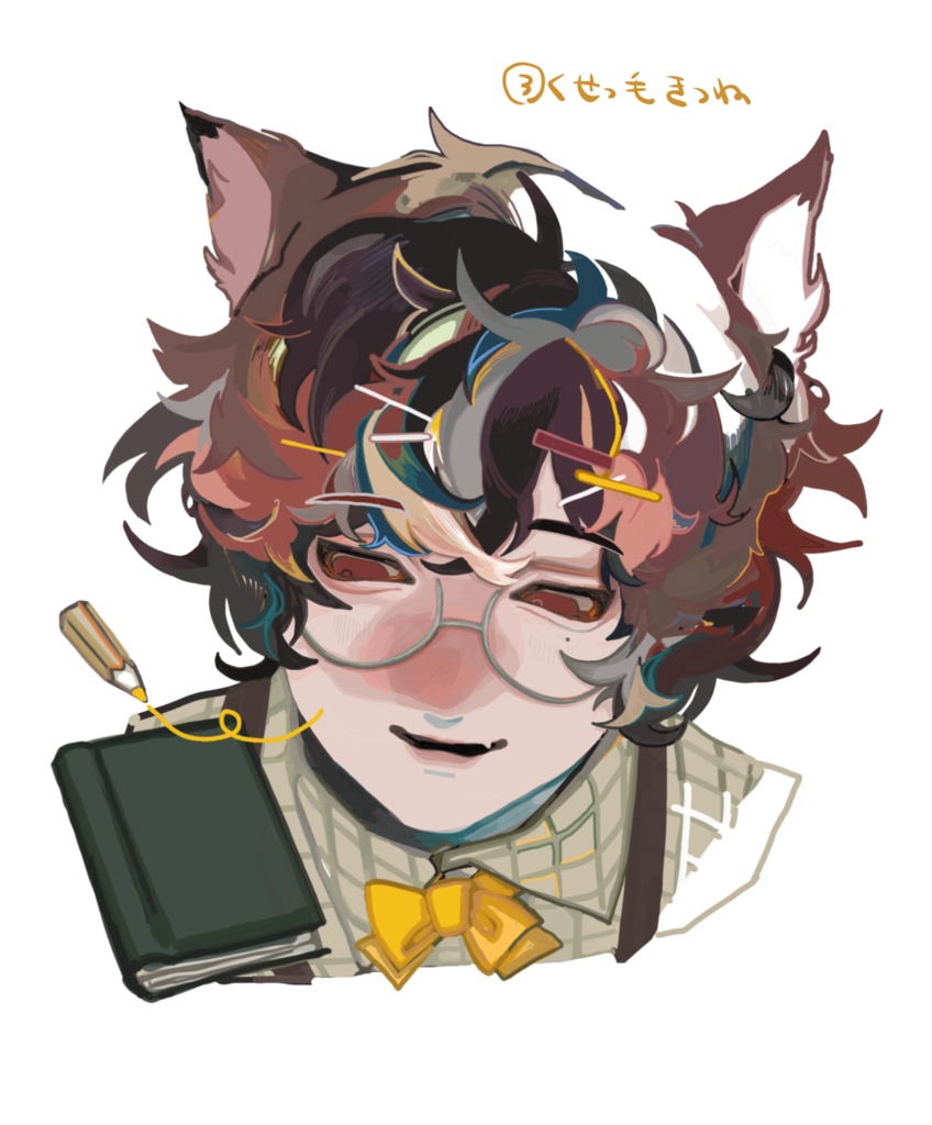 〇耐水ステッカー〇めがねケモっ子