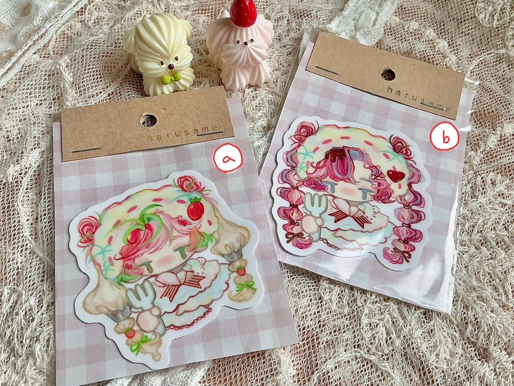 〇耐水性ステッカー〇ショートケーキ＆チョコショート