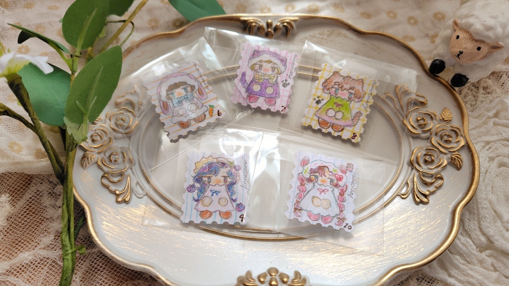 ○原画切手風シール○ミニキャラいろいろ