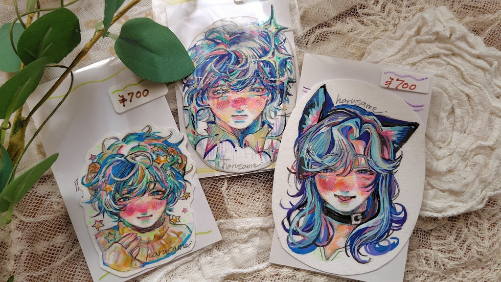 ○スマホに挟める原画○青の子たち