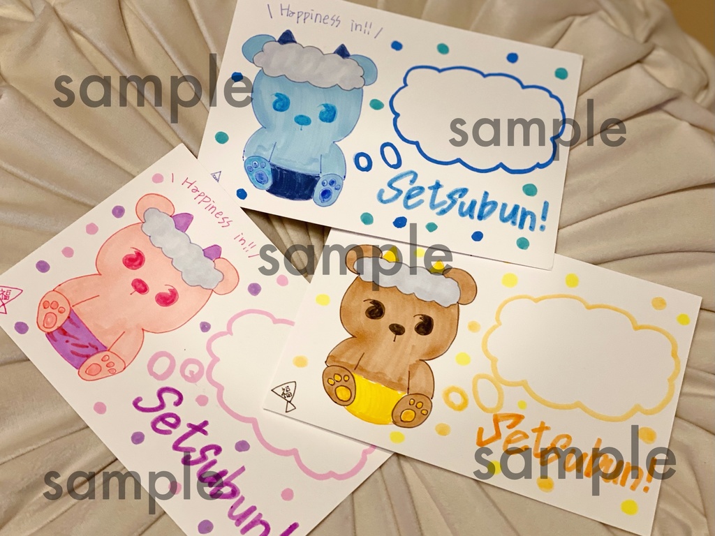 鬼👹のコスプレサイン付き+鬼くまイラストリクエストメッセージセット