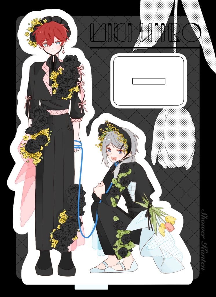 【ニキひい】お花アクスタ（黒）
