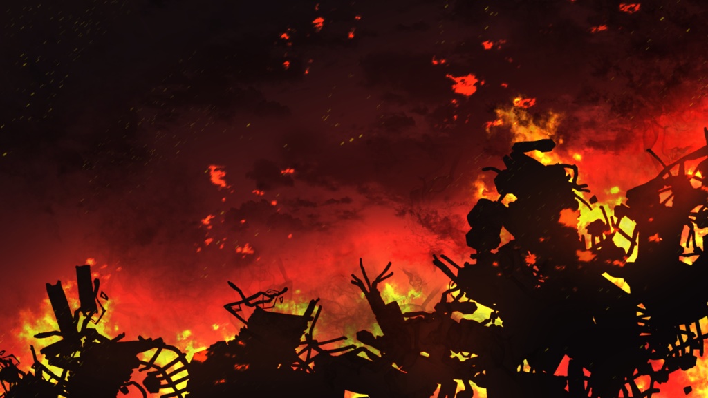 【無料】赤い空背景素材セット