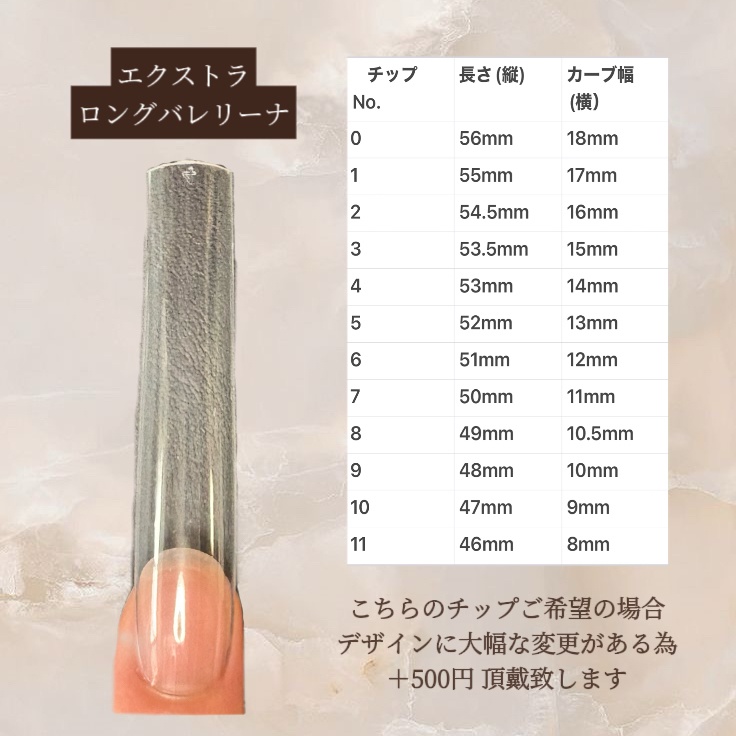 ネイルチップの種類とサイズについて