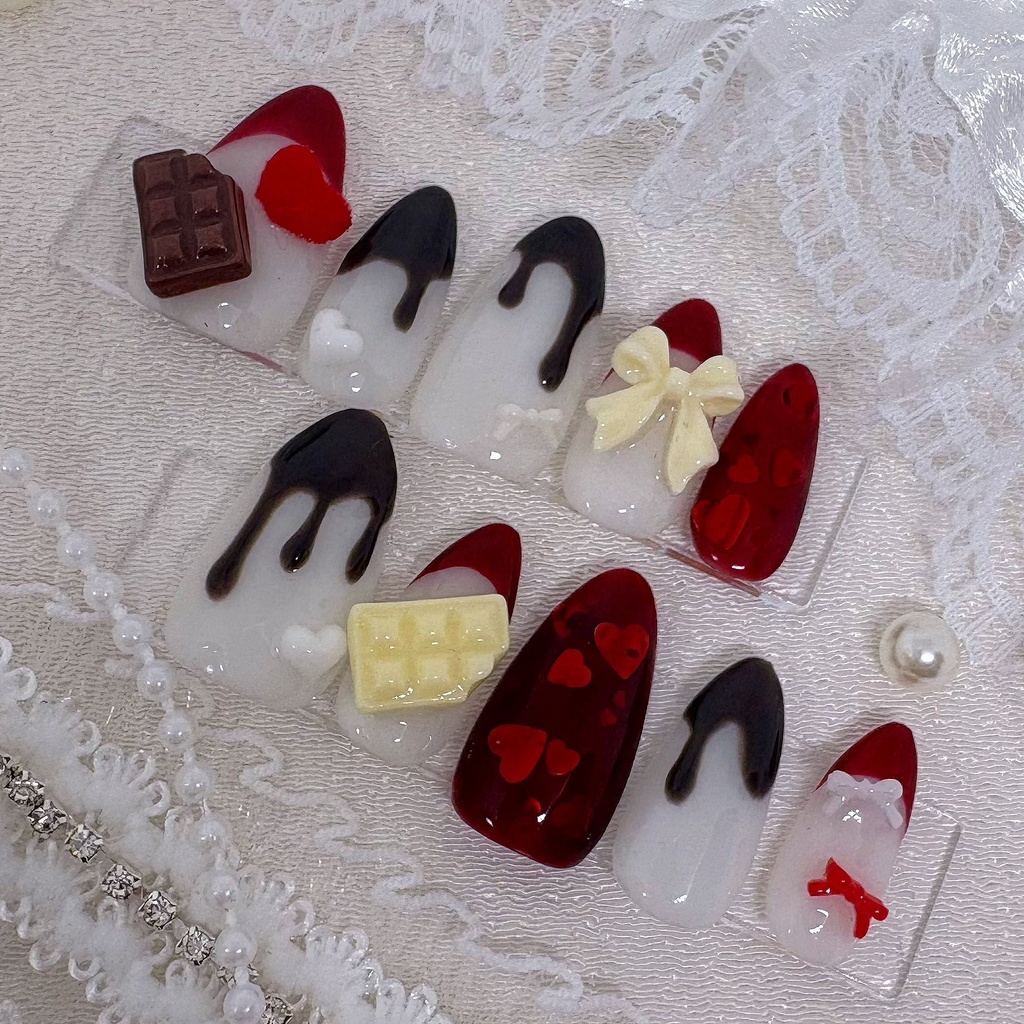 【No.4】ネイルチップオーダー バレンタインネイルチップ