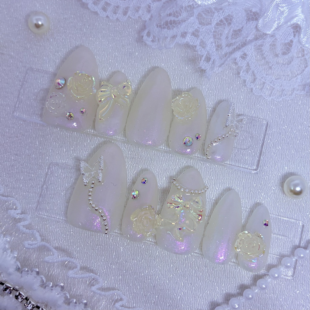 【No.11】ネイルチップオーダー ピンクオーロラネイルチップ