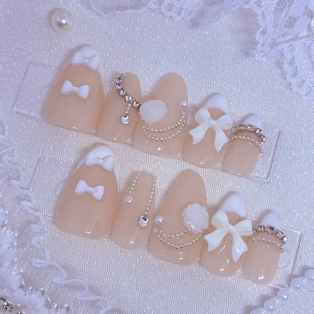 【No.12】ネイルチップオーダー ワンホン系コーラルピンクネイル