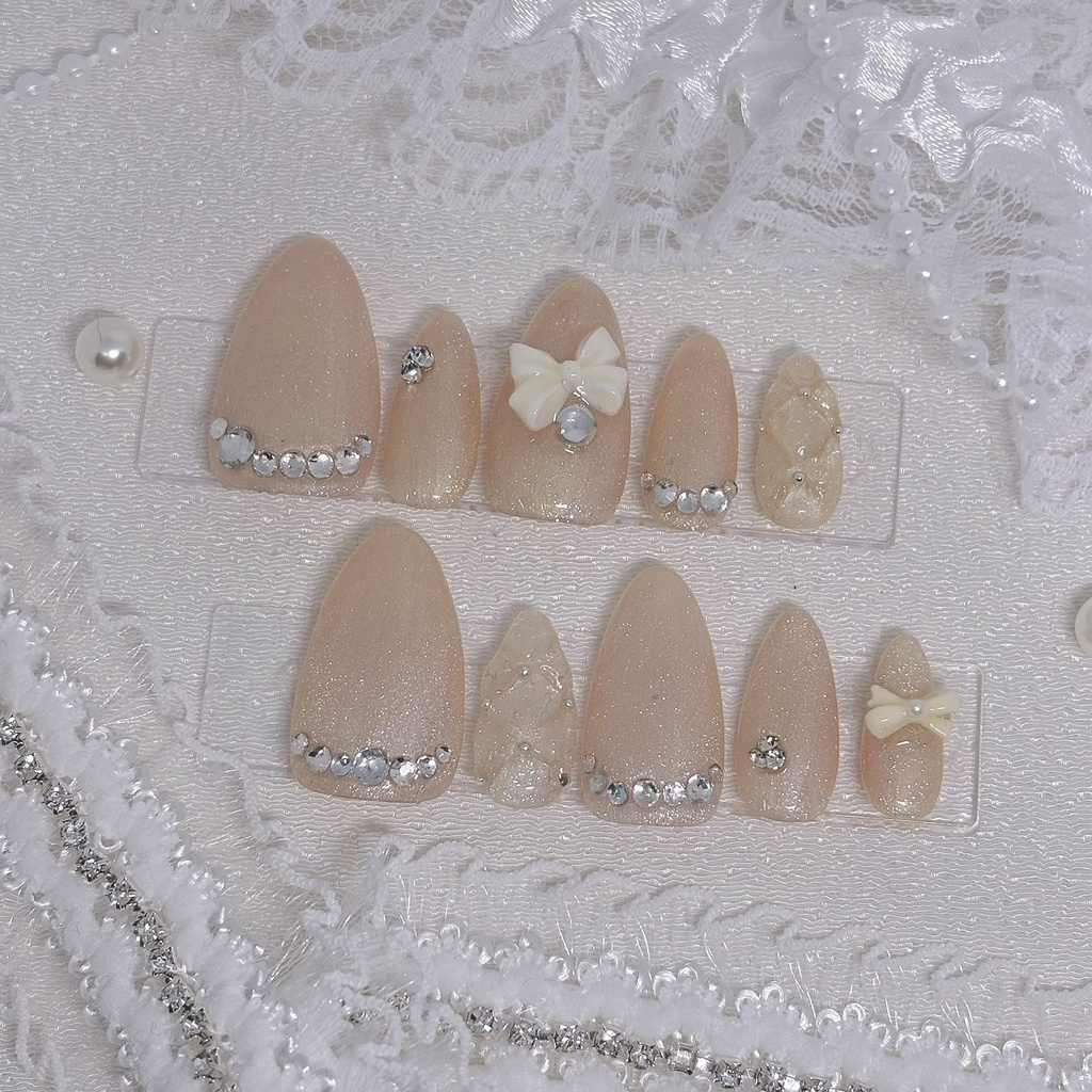 【No.19】ネイルチップオーダー ピンクマグネットキルティングネイルチップ