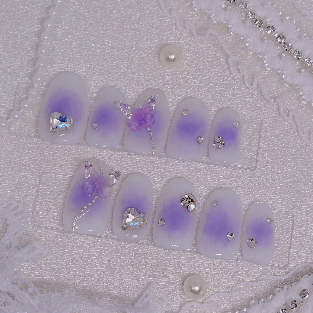 【No.25】ネイルチップオーダー パープルチークネイルチップ