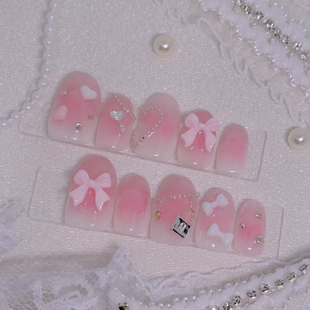 【No.26】ネイルチップオーダー ピンクチークネイルチップ