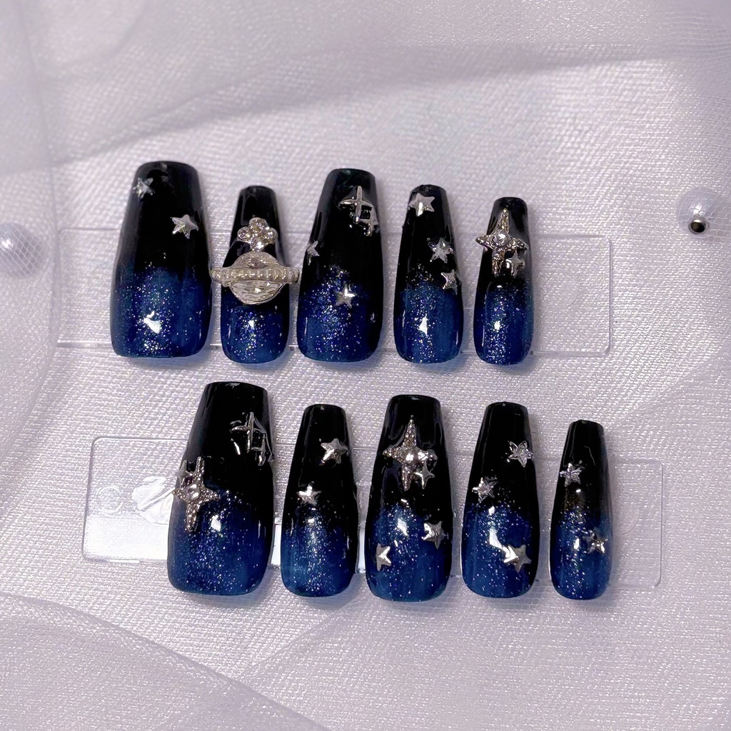 【No.44】ネイルチップオーダー ブルーグラデーション ネイルチップ