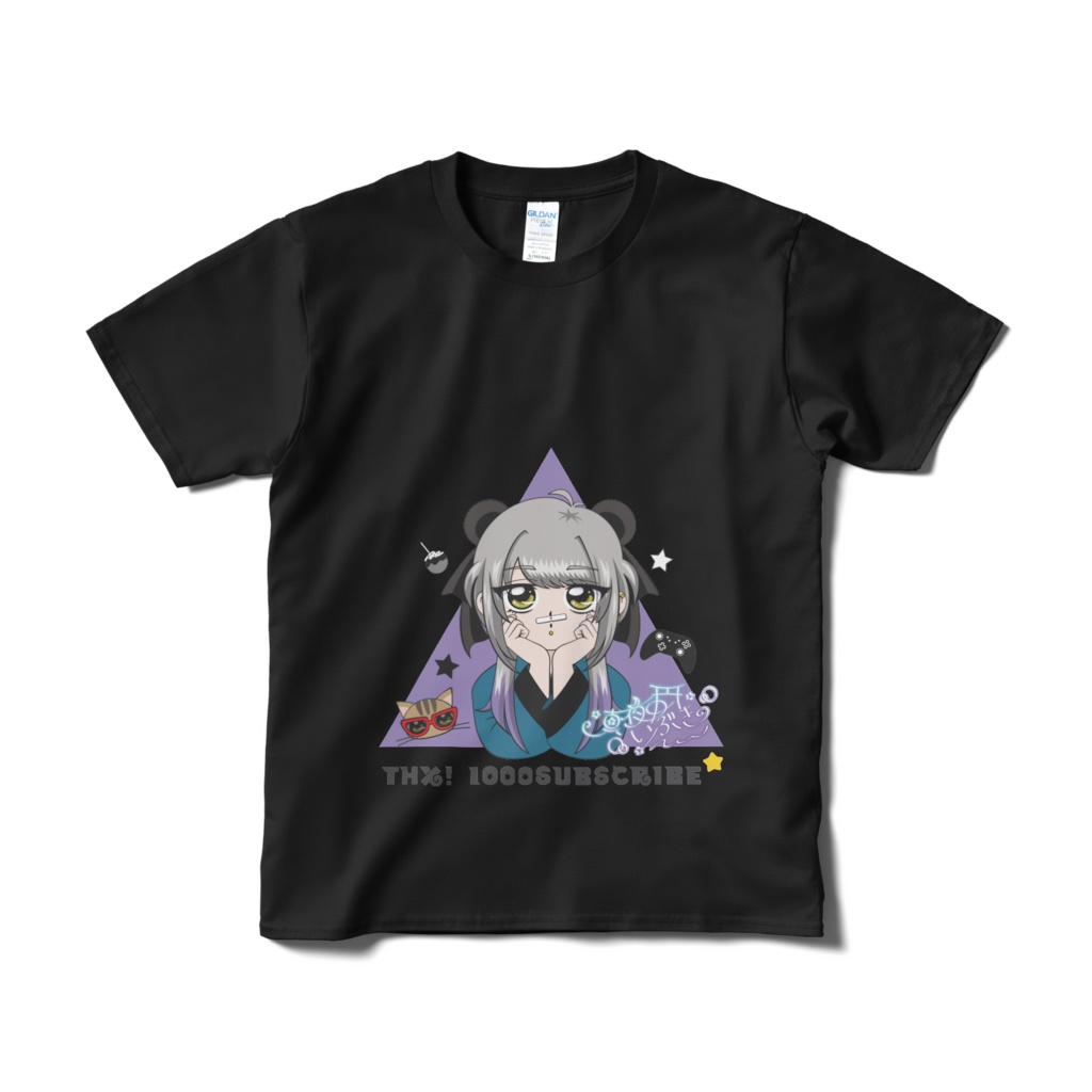 登録者1000人達成記念Tシャツ【黒】