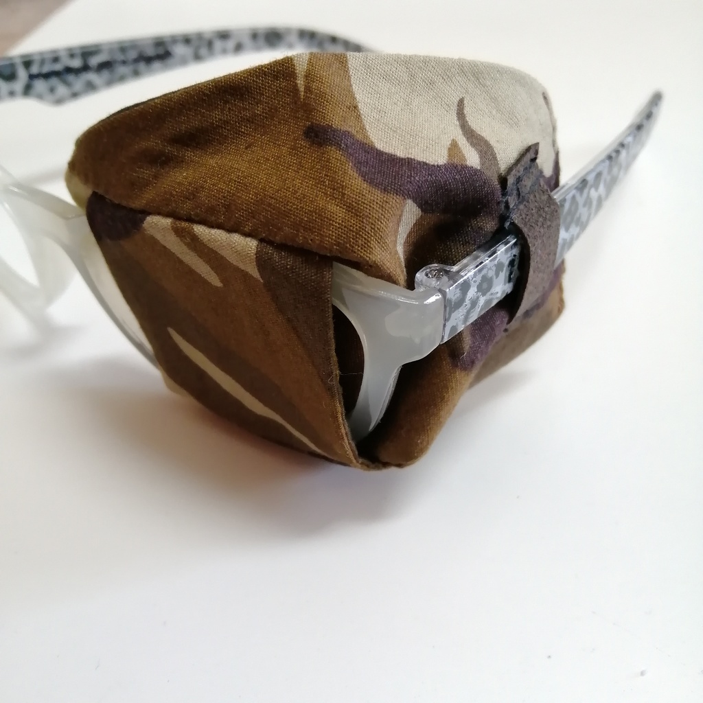 No.i-42 布製 アイパッチ 茶系 迷彩 両目兼用