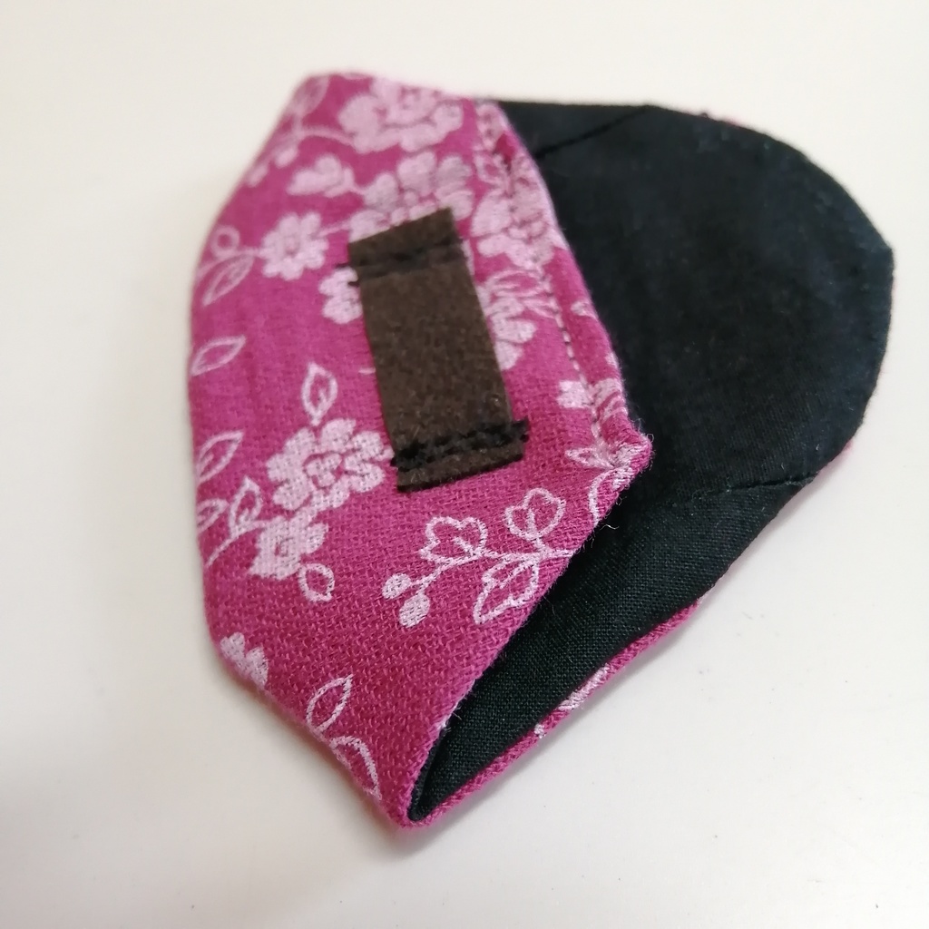 No.i-51L 布製 アイパッチ ピンク地 白の花柄 両目兼用