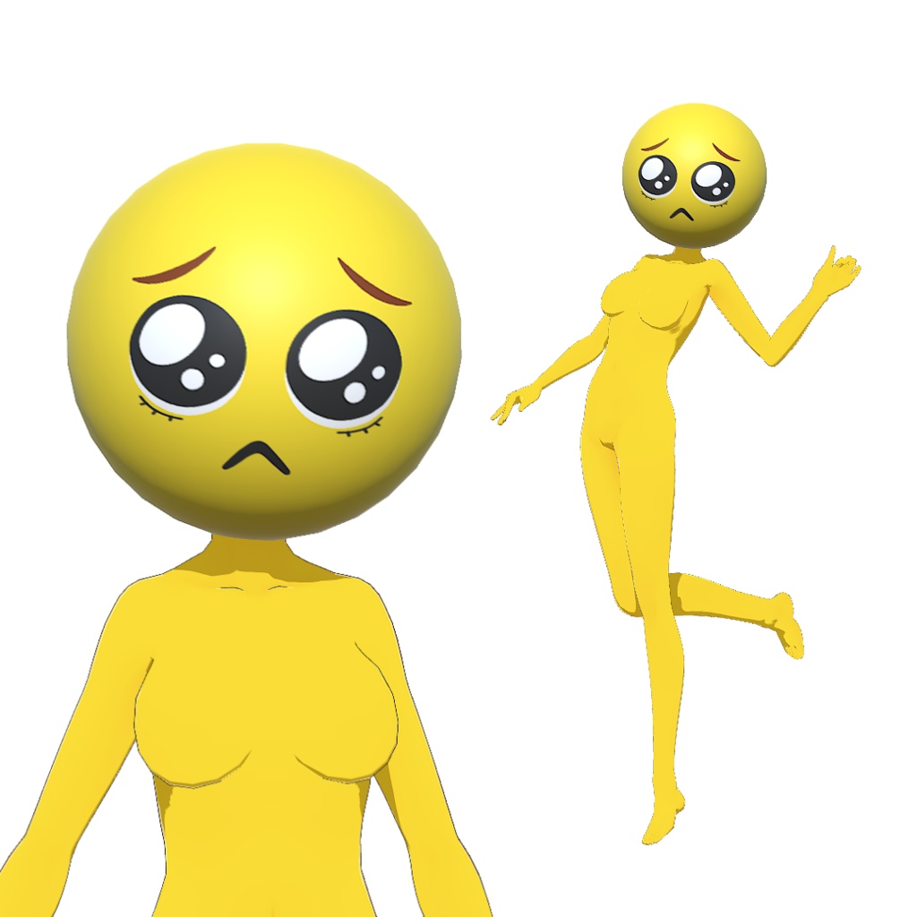 【無料】ぴえ子の3Dモデル