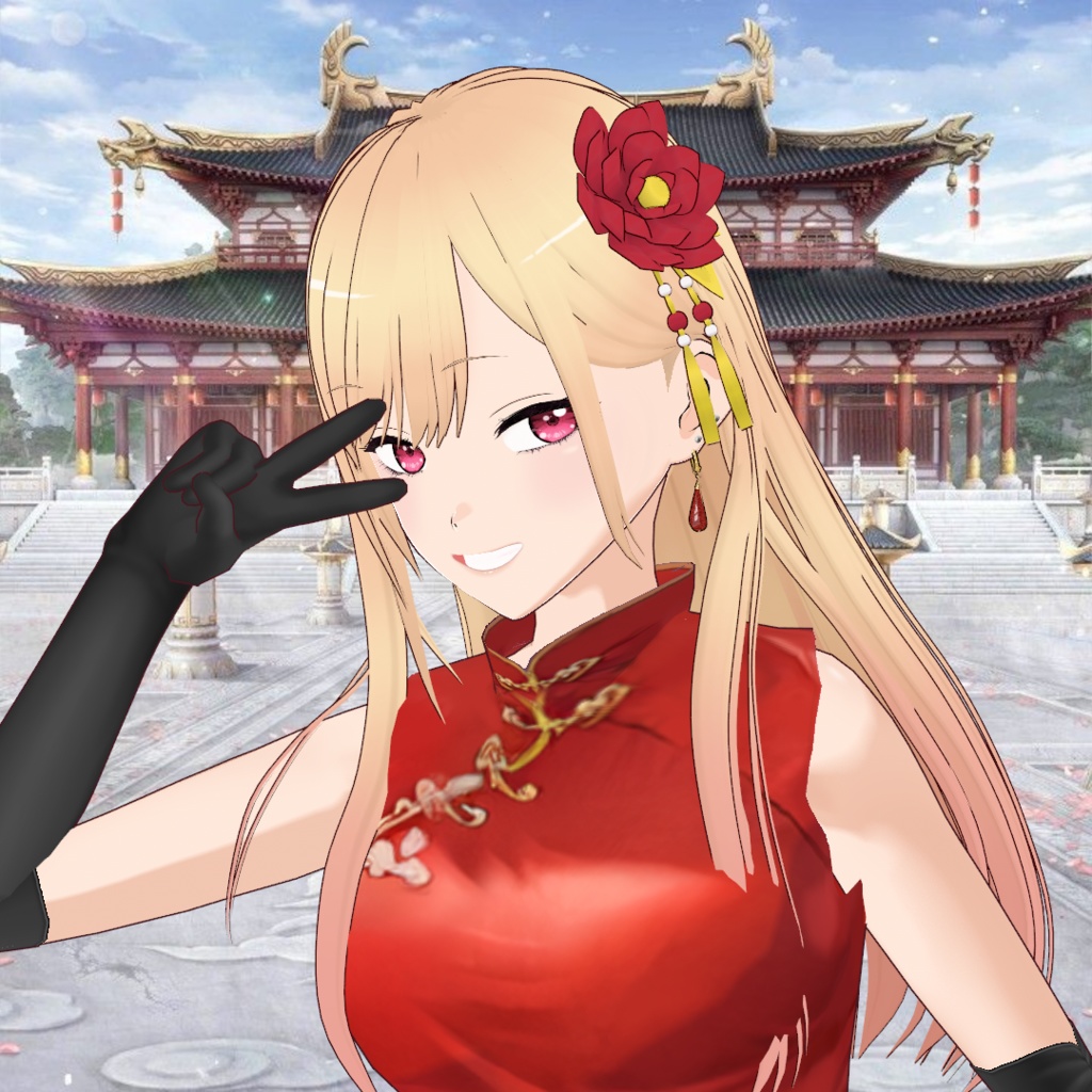 【無料】中華風_花飾り【VRoid】