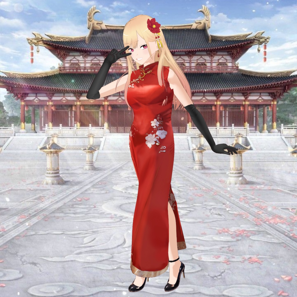 【無料】中華風_花飾り【VRoid】