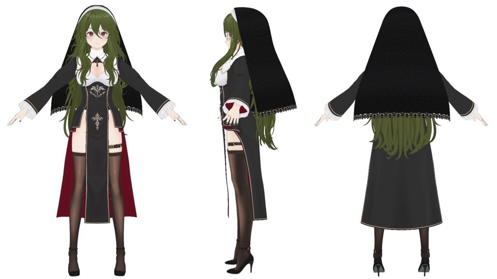 【オリジナル3Dモデル】シスター・リーベ(衣装単品もあり)
