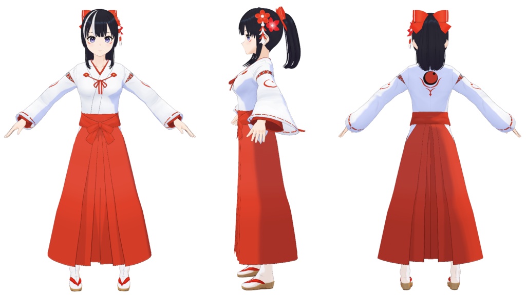 【オリジナル3Dモデル】黒陽院真白(2verセット)