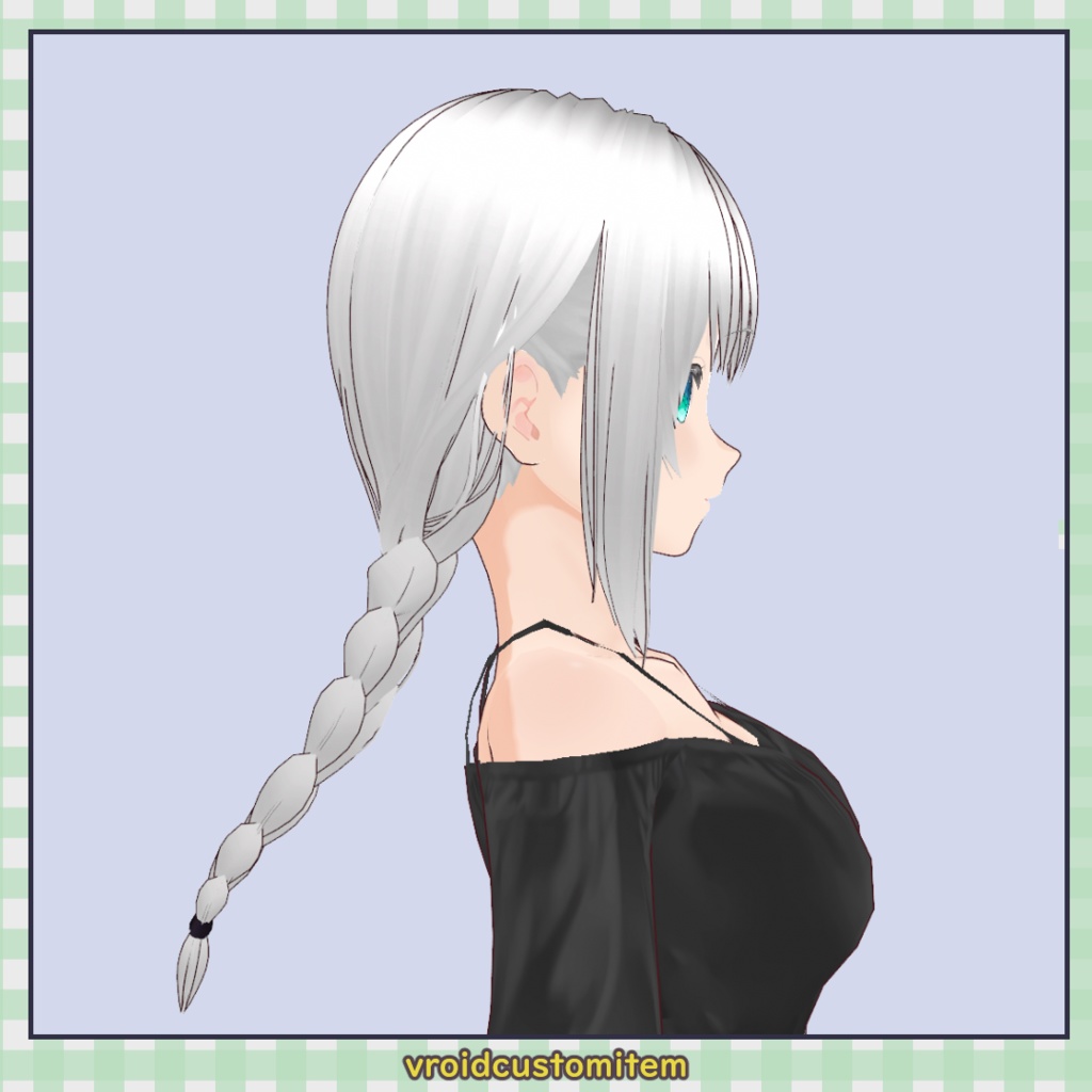 【VRoid】ローブレイド(三つ編みローポニーテール) / Low Braid Ponytail【髪型】