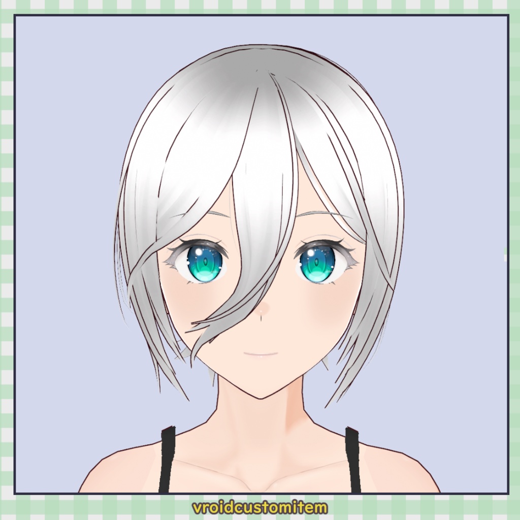 【VRoid】束前髪ショートアップ(ミニお団子) / Short Updo with Long Center Bangs (Mini Bun)【髪型】