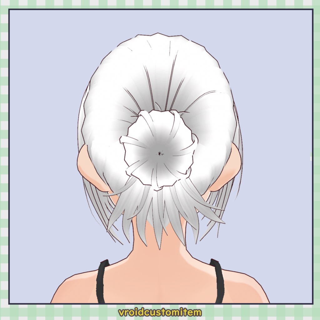【VRoid】束前髪ショートアップ(ミニお団子) / Short Updo with Long Center Bangs (Mini Bun)【髪型】