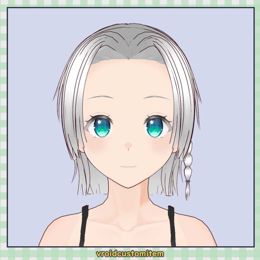 【髪型】サイドブレイド付きセンターパート / Center-Part Hair with Side Braid【VRoid】