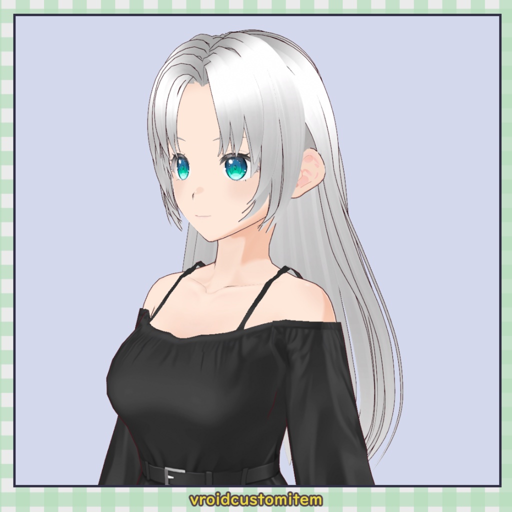 【髪型】センターパートロングヘア / Center Part Long Hair【VRoid】