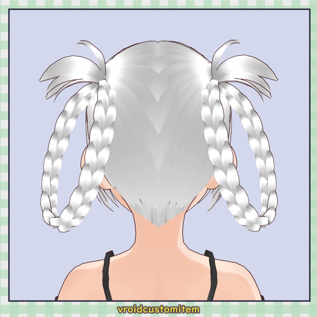 【髪型】ぱっつん三つ編みツイン / Blunt Bangs Twin Braids【VRoid】