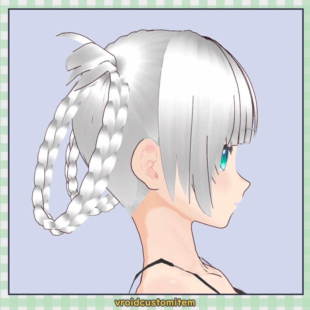 【髪型】ぱっつん三つ編みツイン / Blunt Bangs Twin Braids【VRoid】