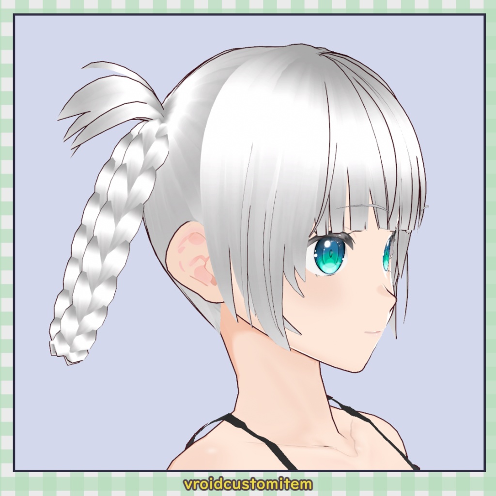 【髪型】ぱっつん三つ編みツイン / Blunt Bangs Twin Braids【VRoid】
