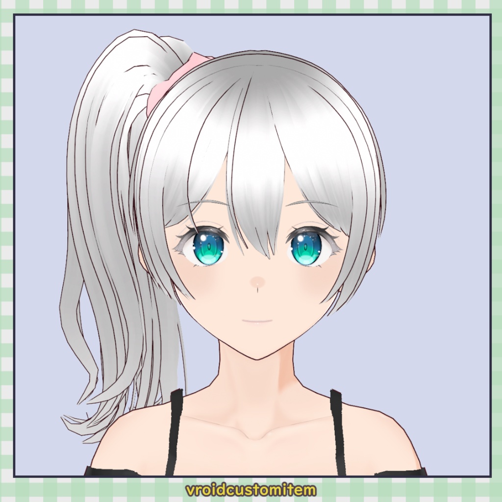 【髪型】シュシュ付きサイドポニーテール / Side Ponytail with Scrunchie【VRoid】