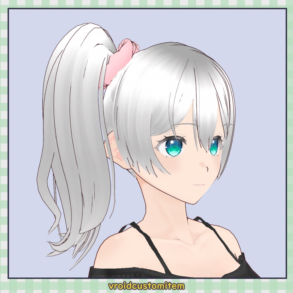 【髪型】シュシュ付きサイドポニーテール / Side Ponytail with Scrunchie【VRoid】