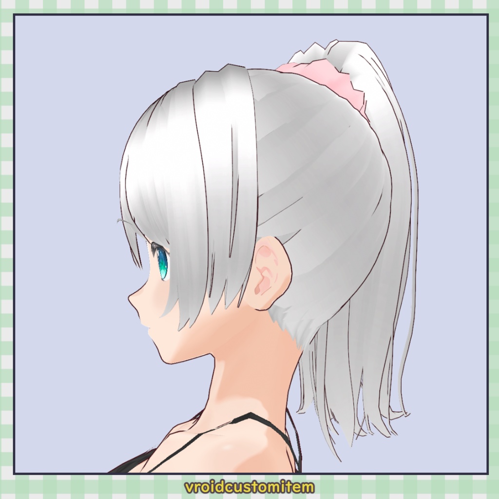 【髪型】シュシュ付きサイドポニーテール / Side Ponytail with Scrunchie【VRoid】